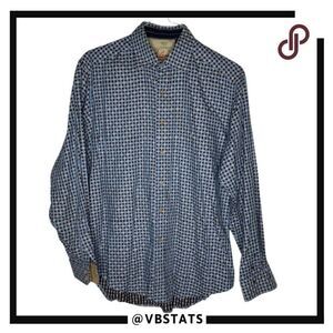 Robert Graham Medium Blue/Navy/Brown Plaid Long Sleeve Button Down Shirt